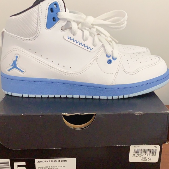 Original Nike Air Jordan 1 Flight 2 BG ( white-ice blue) - Picture 9 of 11